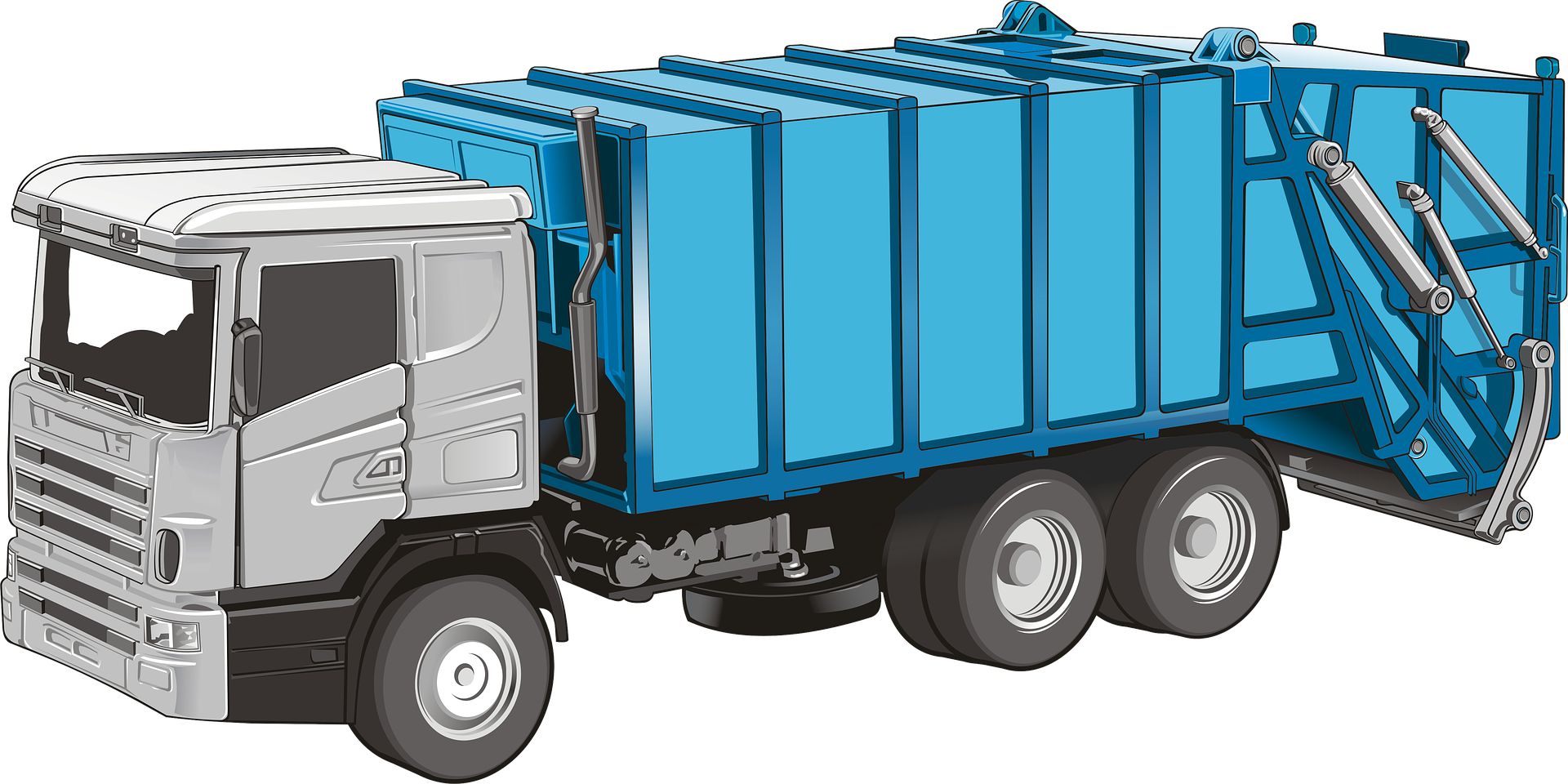 Blue Garbage Truck